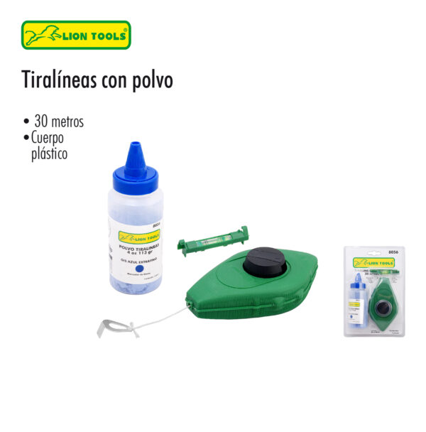 [TES-0127] Tiralineas 30m c/polvo 8056 Lion Tools