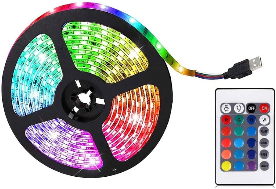 [TES-0200] Tira led 5mts con luces de color conector USB